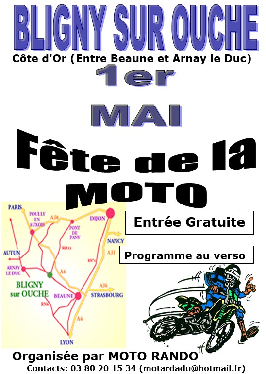 affiche fête de la moto de Bligny sur Ouche