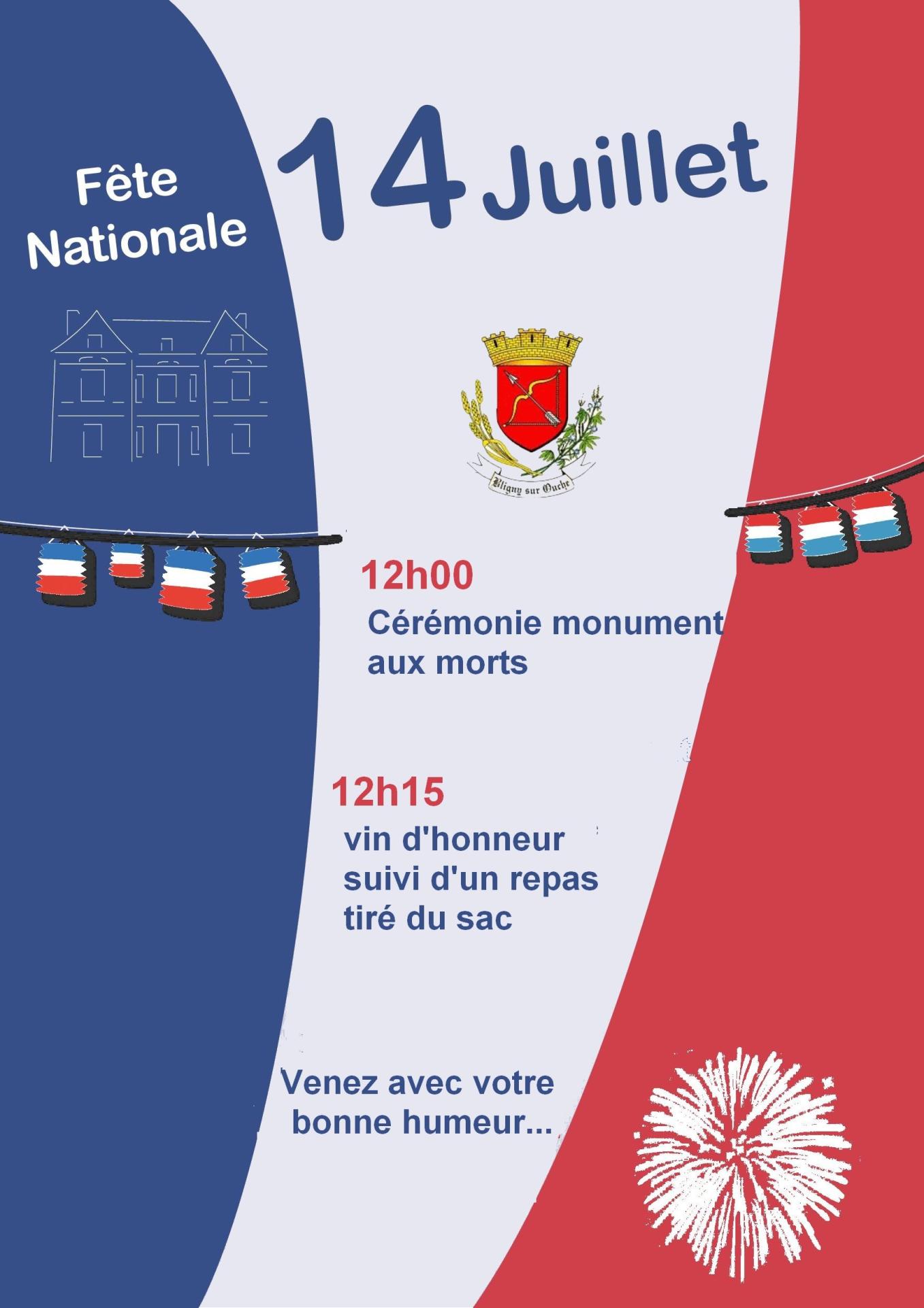 affiche 14 juillet bleu blanc rouge