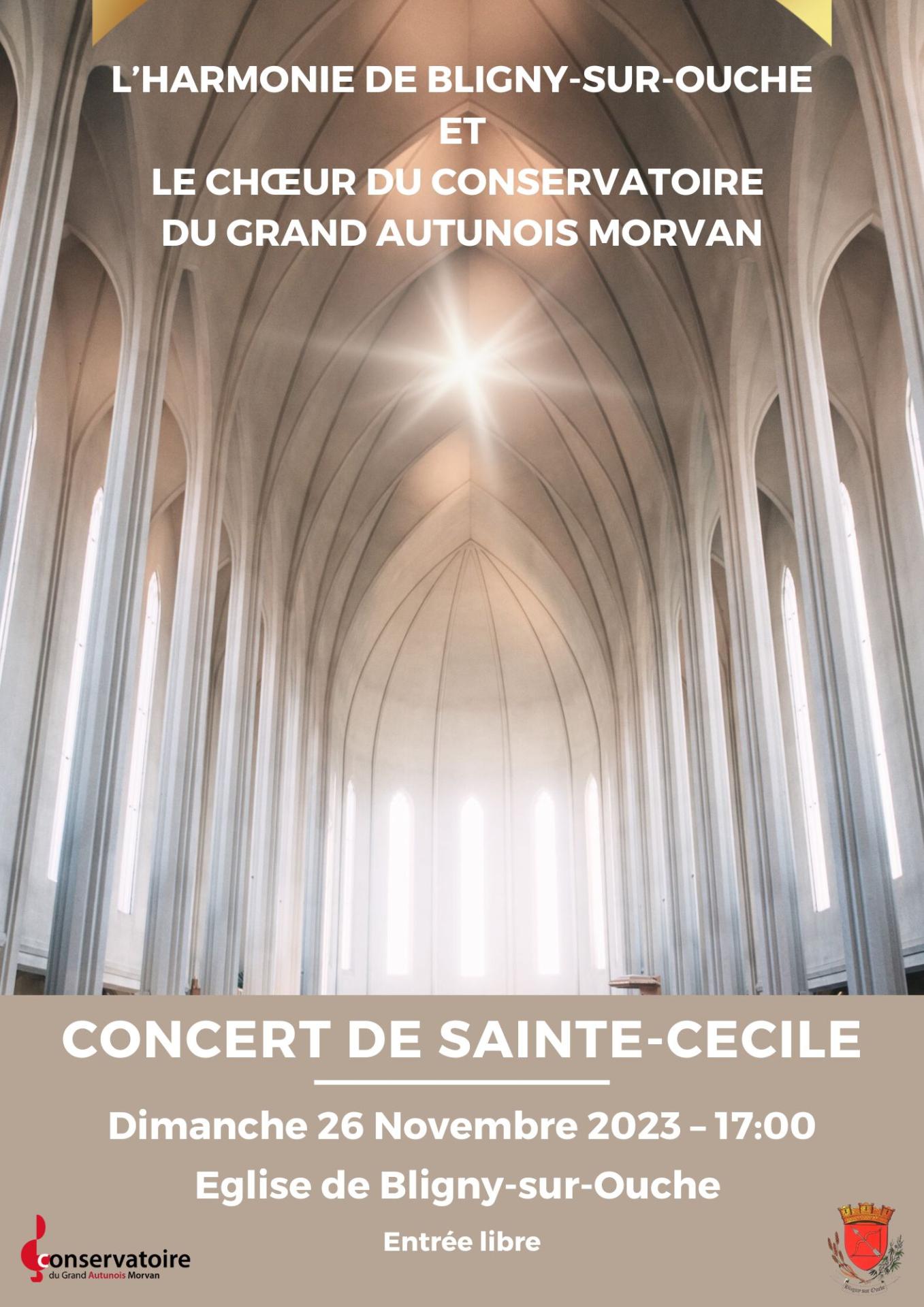 affiche concert harmonie de Bligny sur Ouche à l'église