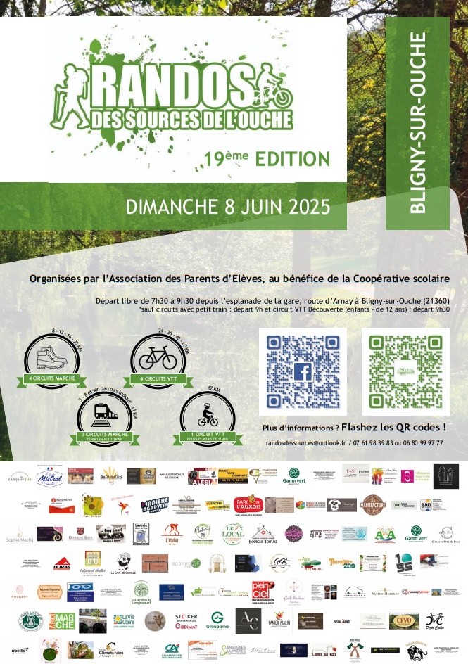 affiche randos des sources Bligny sur Ouche