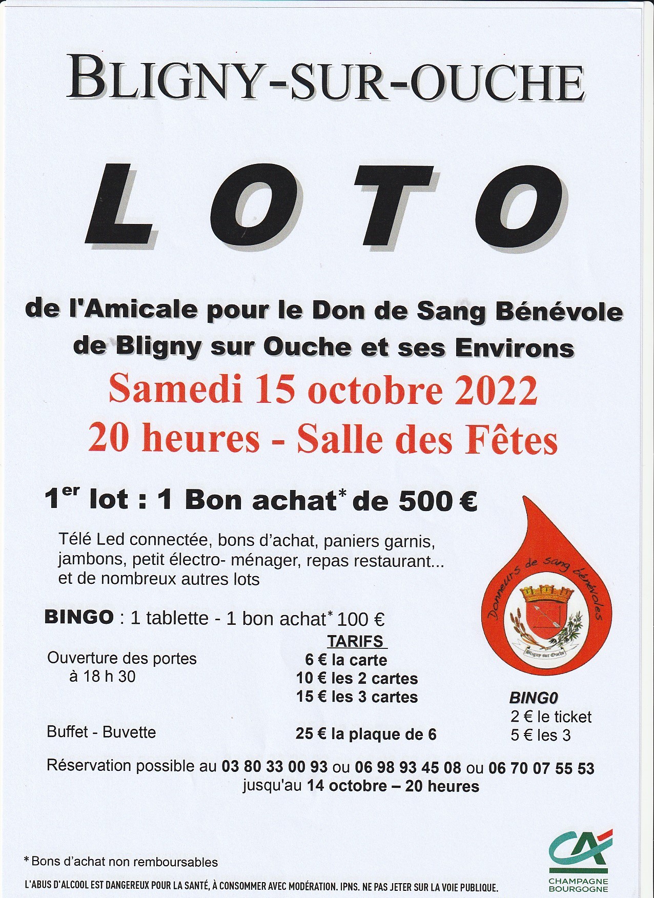 affiche loto don du sang