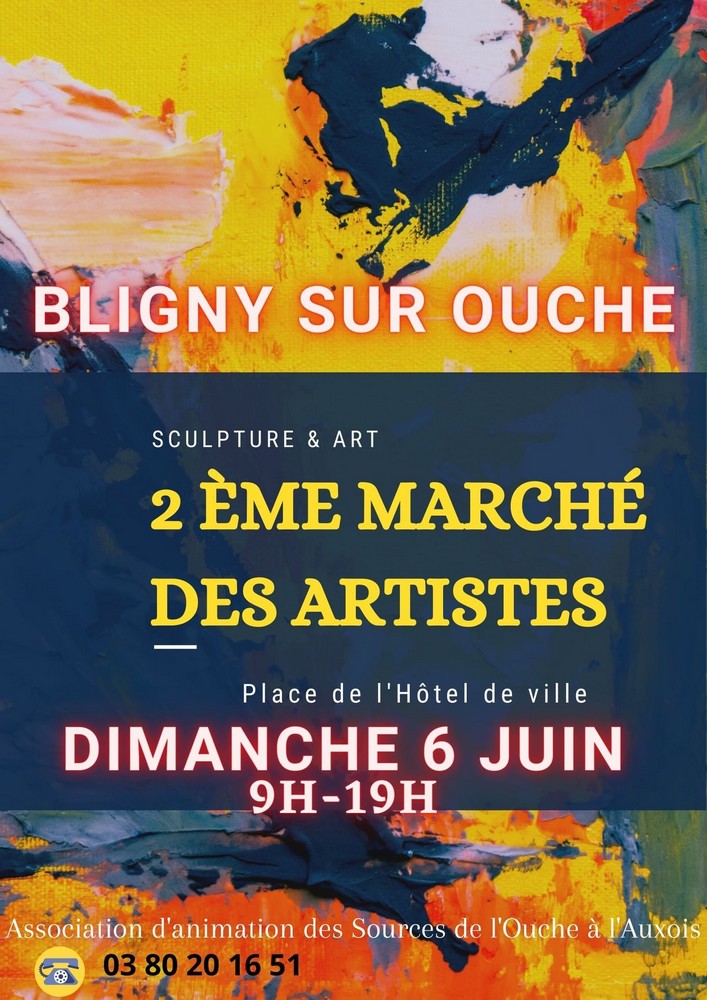 affiche peinture abstraite annonçant le marché des artistes