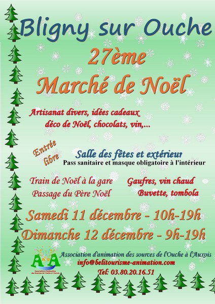 affiche du 27ème marché de noël de Bligny sur Ouche