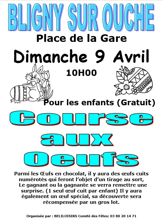 affiche course aux oeufs de pâques