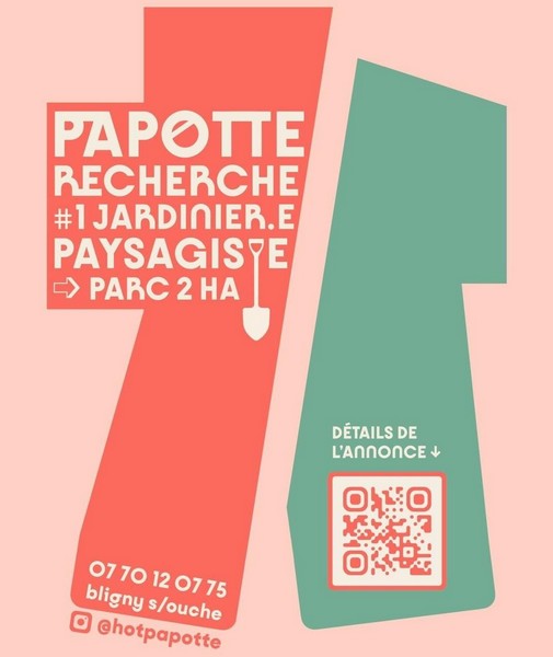 affiche rose et verte papotte